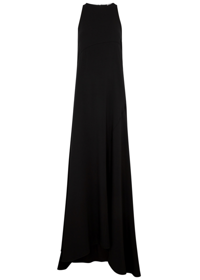 Shop Jil Sander Crepe Maxi Dress In Black