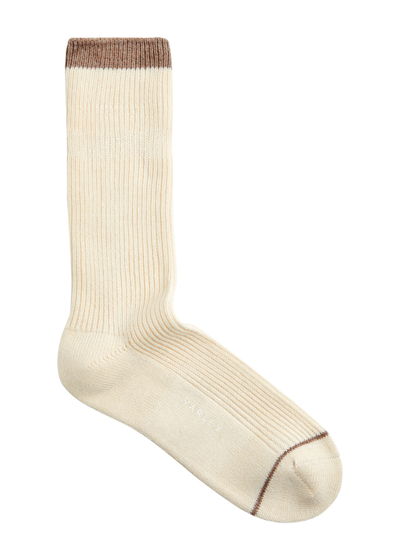 Shop Varley Kerry Ribbed Jersey Socks In Ivory