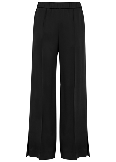 Shop Jil Sander Wide-leg Satin Trousers In Black