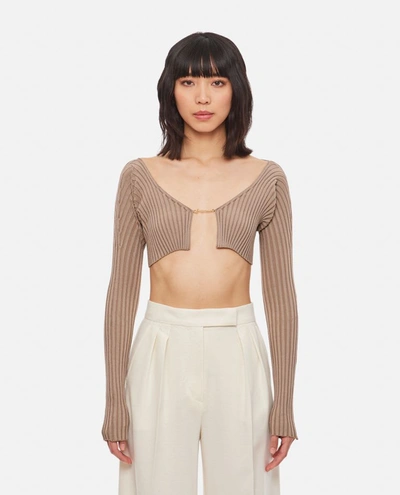 Shop Jacquemus La Maille Pralu In Beige