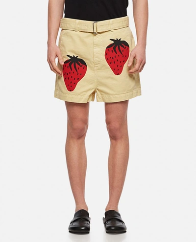 Shop Jw Anderson J.w. Anderson Strawberry Chino Shorts In Beige