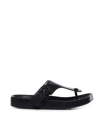 Shop Loewe Ease Sandals In Rubber In Black