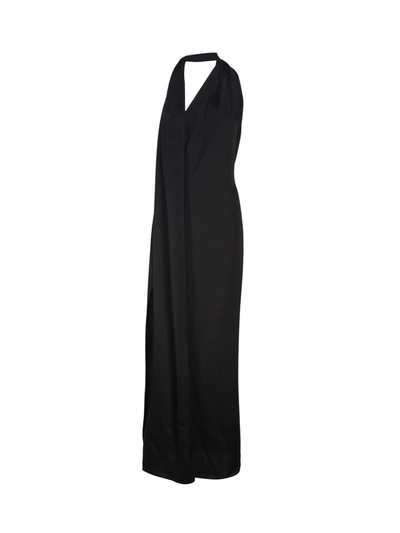 Shop Loewe Scarf Dress In Technical Satin In Black