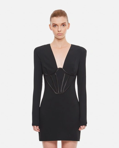 Shop Versace Bodycon Corset Mini Dress In Black