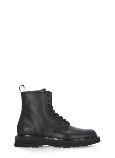 Shop Woolrich Leather Boots In Black
