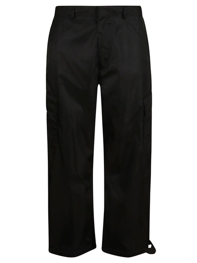 Shop Off-white Cargo Embroidered Trousers In Black