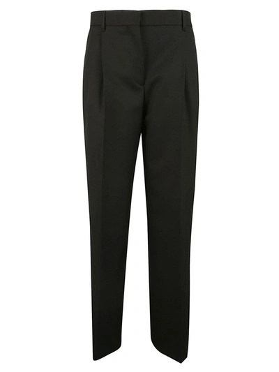 Shop Burberry High-waist Wide-leg Trousers In Black