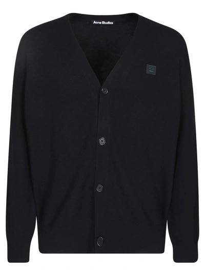 Shop Acne Studios V-neck Wool Cardigan In Black