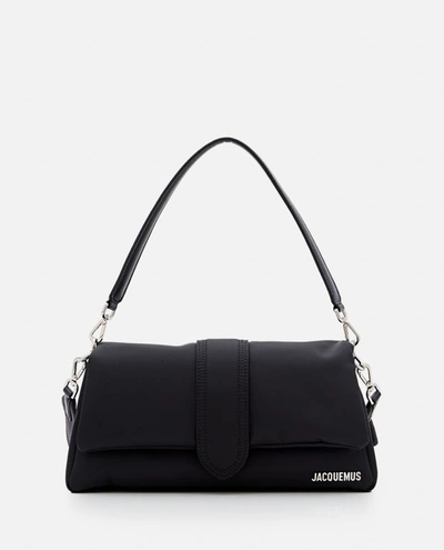 Shop Jacquemus Le Bambimou Nylon Shoulder Bag In Black