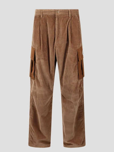 Shop Moncler Corduroy Cargo Trousers In Brown