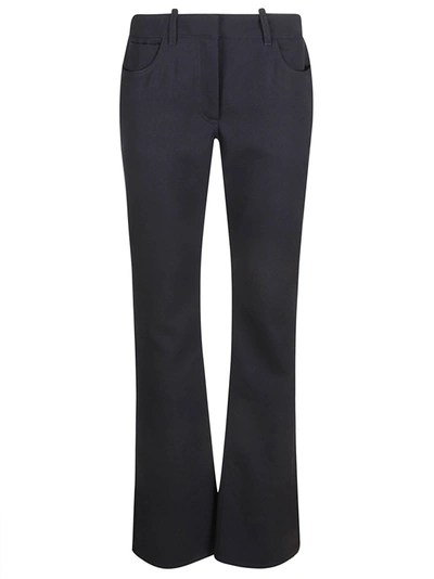 Shop Off-white Dry Wool Slim Flared Trousers In Cobalt Blue