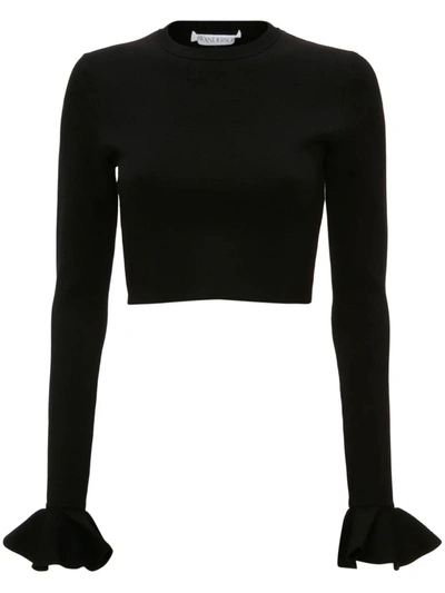 Shop Jw Anderson J.w. Anderson Cropped Ruffled Sleeve Jumper In Default Title