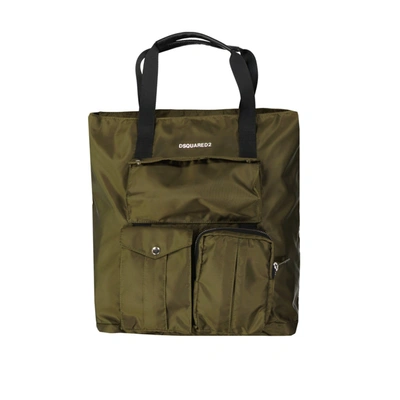 Shop Dsquared2 Fabric Tote Bag In Green