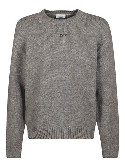 Shop Off-white Arrow Moon Chunky Knit Sweater In Grey/black