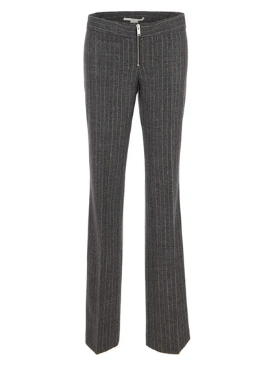 Shop Stella Mccartney Zip Detailed Slim Trousers In Grigio