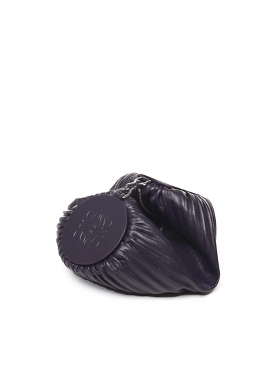 Shop Loewe Bracelet Clutch Bag In Pleated Nappa In Intense Purple