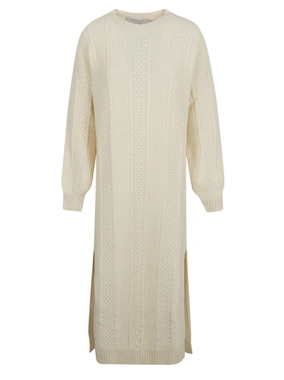 Shop Golden Goose Idea Crewneck Long Dress In Lambs Wool Sassfrass