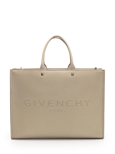 Shop Givenchy G-tote Medium Bag In Natural Beige
