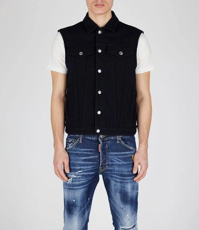 Shop Dsquared2 Waistcoat In Navy Blue