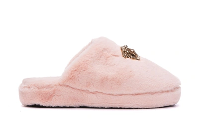 Shop Versace Medusa Slippers In Pink