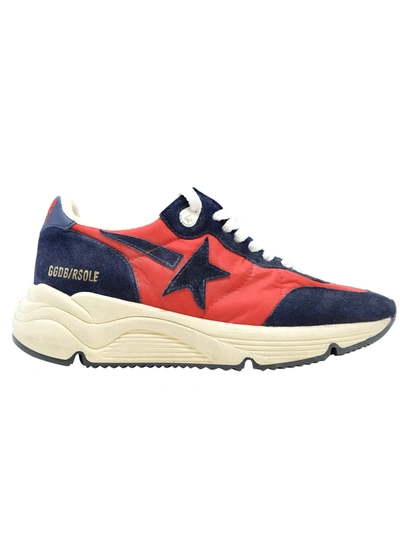 Shop Golden Goose Red/blue Leather Suede Running Sneakers