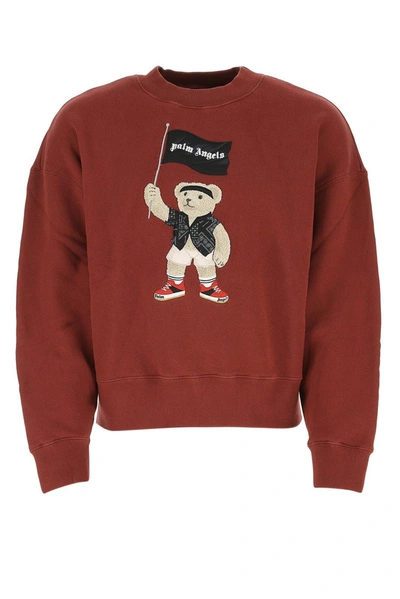 Shop Palm Angels Pirate Bear Sweatshirt In Red