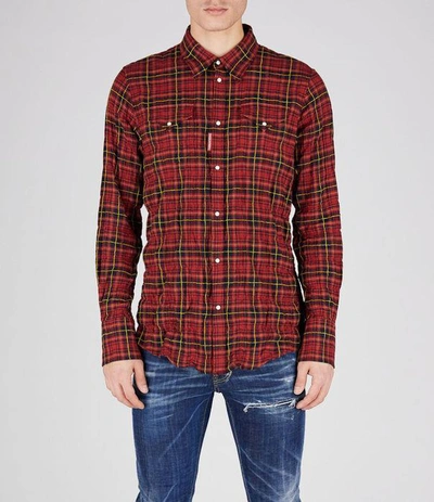 Shop Dsquared2 Shirts In Red/black/yellow