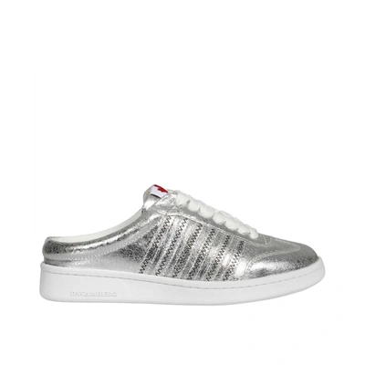 Shop Dsquared2 Boxer Open Back Sneakers In Silver