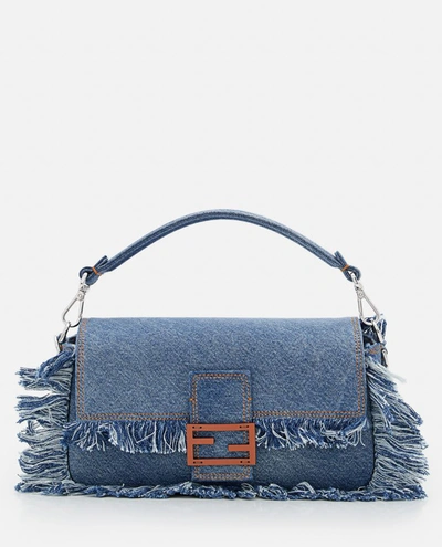 Shop Fendi Flap Bag In Sky Blue