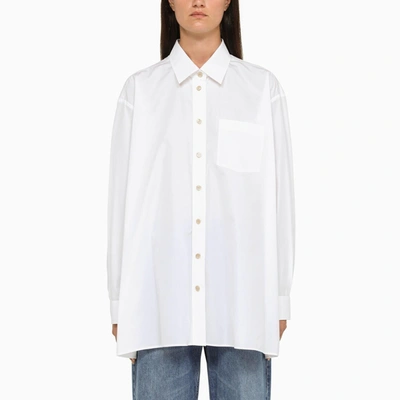 Shop Gucci White Poplin Oversize Shirt