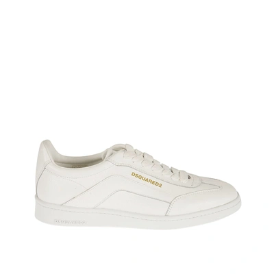 Shop Dsquared2 Boxer Leather Sneakers In White