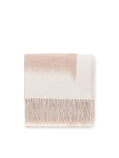 Shop Loewe Wool And Cashmere Scarf In White/beige