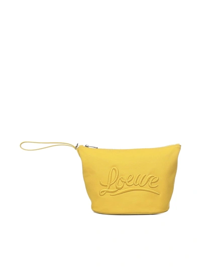 Shop Loewe X Paulas Ibiza Cosmetic Bag In Yellow