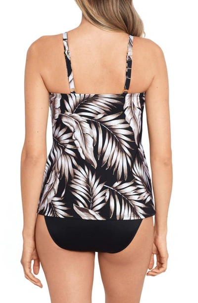 Shop Miraclesuit Oasis Love Knot Underwire Tankini Top In Black/ Multi