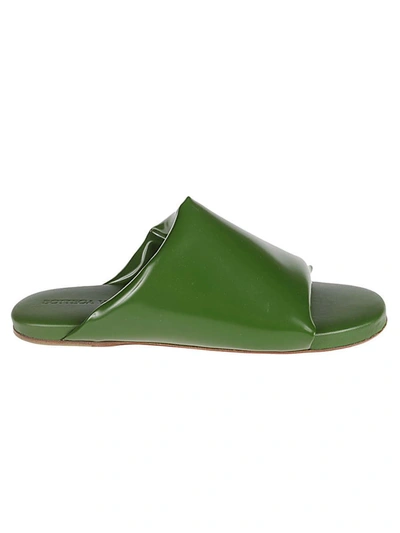 Shop Bottega Veneta Cushion Flat Sandals In Green