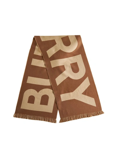 Shop Burberry Scarfs In Birch Brown