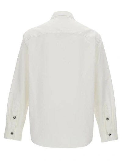 Shop Versace Camicia Con Colletto Buttoned-down E Bottoni Medusa In Denim Di Cotone Banco Uomo In White