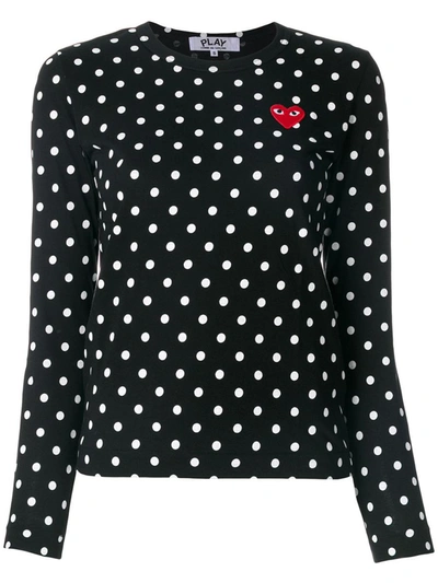 Shop Comme Des Garçons Play Play Polka Jersey Clothing In Black