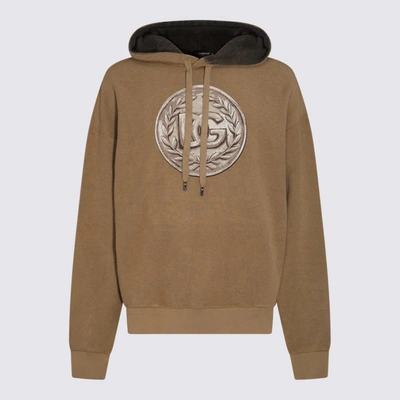 Shop Dolce & Gabbana Light Brown Cotton Sweatshirt In Sand