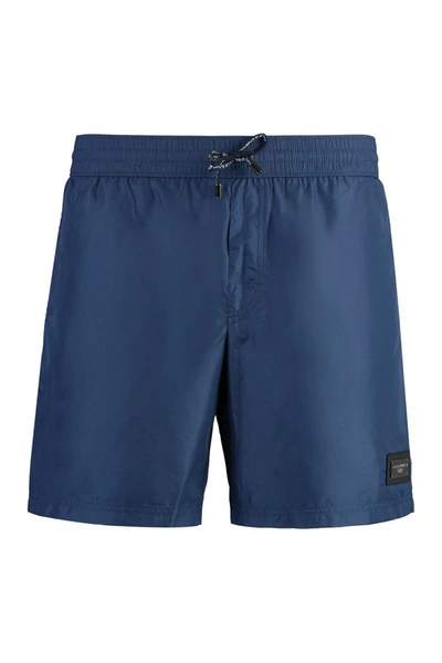 Shop Dolce & Gabbana Nylon Swim Shorts In Blue