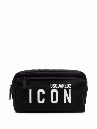 Shop Dsquared2 Icon Nylon Beauty-case In Black