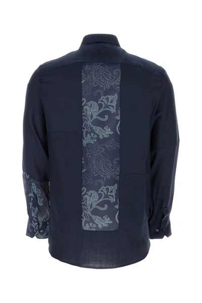 Shop Etro Shirts In Navy