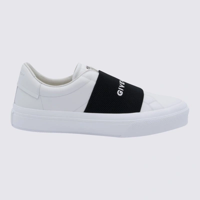 Shop Givenchy White And Black Leather City Sneakers