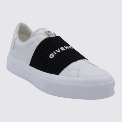 Shop Givenchy White And Black Leather City Sneakers