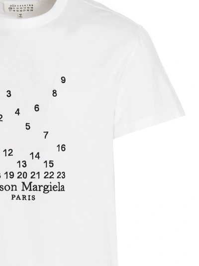 Shop Maison Margiela Logo Embroidery T-shirt In White/black