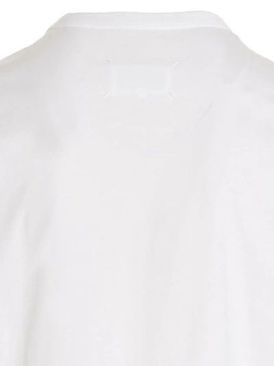 Shop Maison Margiela Logo Embroidery T-shirt In White/black