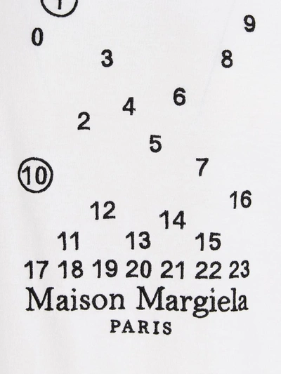 Shop Maison Margiela Logo Embroidery T-shirt In White/black
