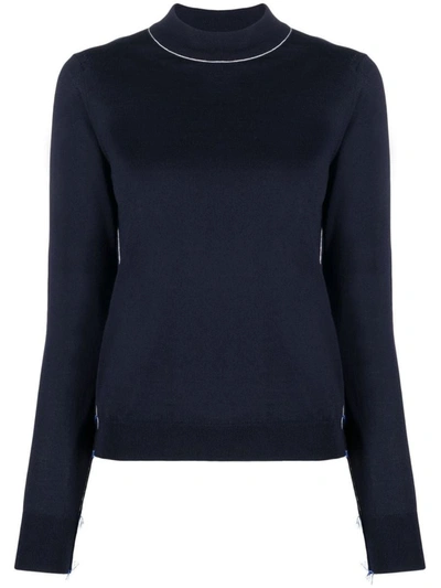 Shop Maison Margiela Work In Progress Crewneck Jumper In Blue