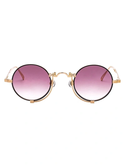 Shop Matsuda Sunglasses In Rosegold - Matte Black - Pink Gradient