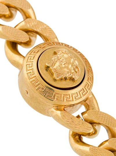 Shop Versace Medusa Gold-tone Chain Necklace In  Hypoallergenic Metal  Man In Grey